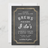 Brouwerij en ik brouwerij-karton sparen de datum kaart (Voorkant)