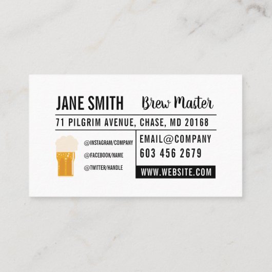 brouwerij | Frosted Mok Visitekaartje (Achterkant)
