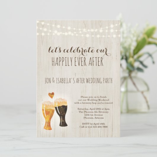 Brouwerij na uitnodiging voor een bruiloft Rustic (Staand voorkant)