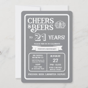 Brouwerij Pub Verjaardags Cheers en Bieren voor 21 Kaart