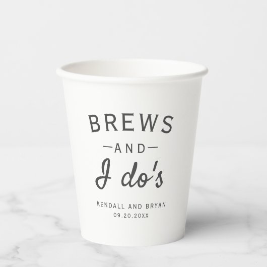 Brouwerij Thema Brews en I Do's Paper cup Papieren Bekers (Voorkant)