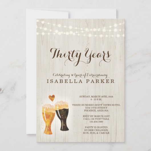 Brouwerij Woman's Birthday Invitation | Rustic Bee Kaart (Voorkant)