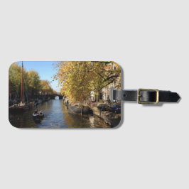 Brouwersgracht Amsterdam Canal Autumn Foto Bagagelabel