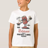 Brouwsels en BBQ Squad Grappige Barbeque Familie C T-shirt (Voorkant)