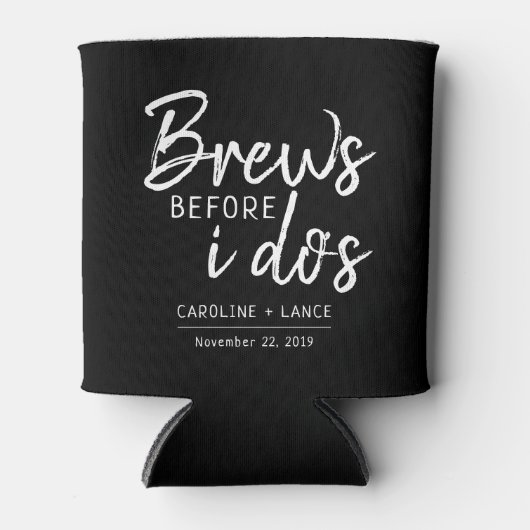 Brouwt voor ik doe's co-ed bruiloft douche blikjeskoeler (Voorkant)