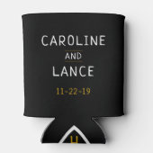 Brouwt voor ik doe's co-ed bruiloft douche blikjeskoeler (Achterkant)