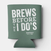 Brouwt voor ik doe's leuke groene gepersonaliseerd blikjeskoeler (Achterkant)