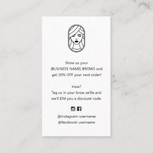 Brow and Lash Extension Discount Coupon Business Visitekaartje