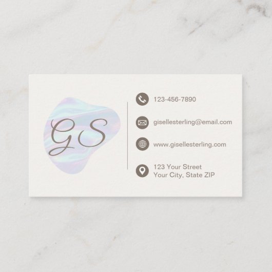 Brow Artist Iridescent Pearl Opal Abstract Visitekaartje (Achterkant)