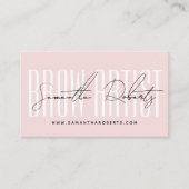 Brow artist modern typography script blush pink visitekaartje (Voorkant)