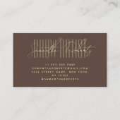Brow artist modern typography script brown visitekaartje (Achterkant)