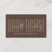 Brow artist modern typography script brown visitekaartje (Voorkant)