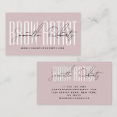 Brow artist modern typography script neutral pink visitekaartje (Voorkant / Achterkant)