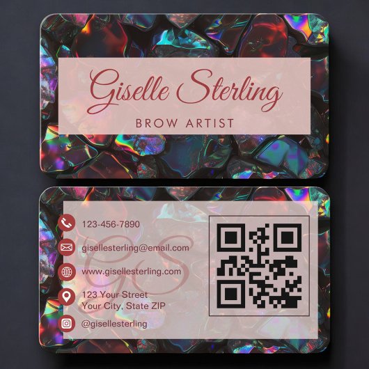 Brow Artist Opal Black QR Code Visitekaartje