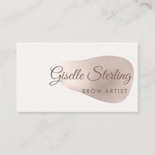 Brow Artist Roos Gold Foil Blush Beauty Abstract Visitekaartje (Voorkant)