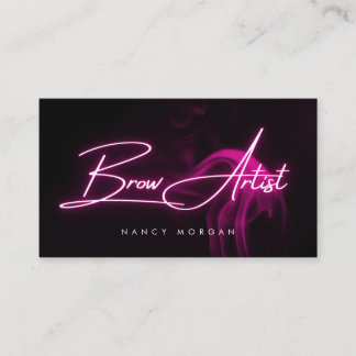 Brow Artist Typografie Roze Neon Visitekaartje
