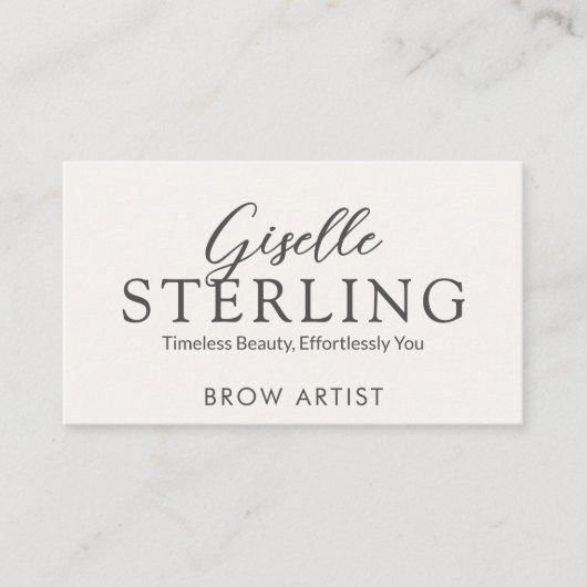 Brow Artist White Script Moderne QR-code Visitekaartje (Voorkant)