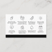 Brow Instruction Black Pattern Brows Aftercare PMU Visitekaartje (Achterkant)