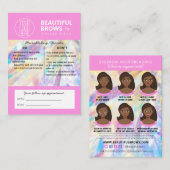Brow Microblading Aftercare Crystal Holographic Visitekaartje (Voorkant / Achterkant)
