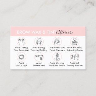 Brow Wax Tint Aftercare Instruction Visitekaartje