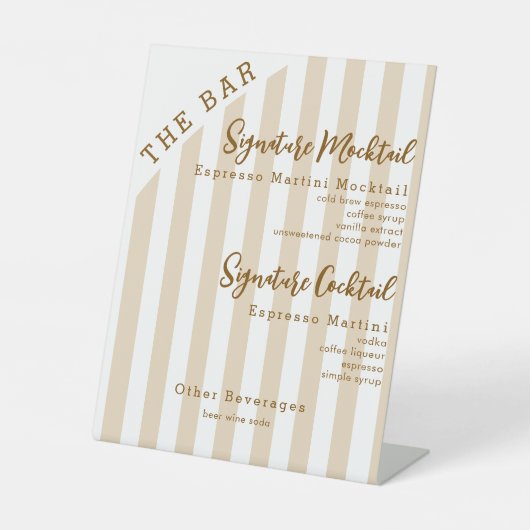 Brown 2 Signature Drinken Mocktail Cocktail Bar Reclamebord Met Voetstuk (Voorkant)