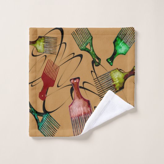 Brown Afro comb (Gant de toilette)