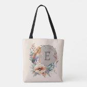 Brown ajouter sac fourre-tout floral initial (Dos)