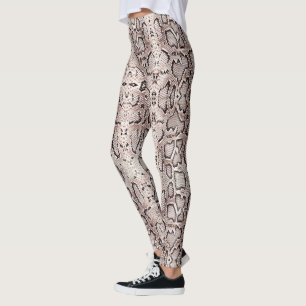 Brown Anaconda Snakeskin Leggings
