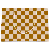 Brown and beige checkerboard pattern groot cadeauzakje (Voorkant)