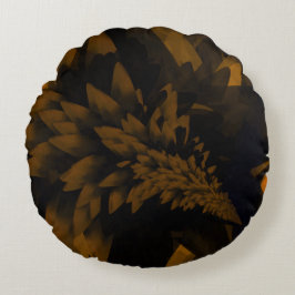 Brown and Black Bloom Rond Kussen