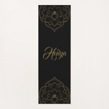 Brown and Black Lotus Mandala Yoga Mat