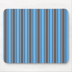 Brown and blue candy stripes muismat