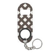 Brown and Cream Gingham Pattern Mini Flessenopener (Achterkant)