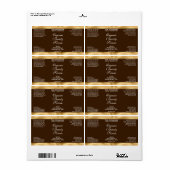Brown and Gold Cosmetics Dropper Bottle Label (Full Sheet)