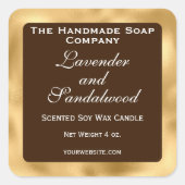 Brown and Gold Foil Candle Label (Voorkant)