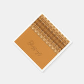 Brown and Gold Pattered Designer Servet (Hoek)