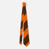 Brown and Orange Broad Regimental Stripe Stropdas (Achterkant)