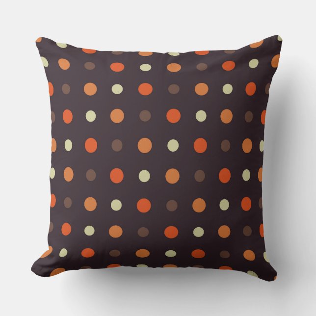 brown and orange fall polka dot kussen (Voorkant)