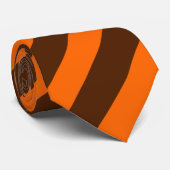 Brown and Orange Regimental Stripe Tie Stropdas (Opgerold)
