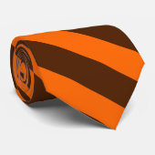 Brown and Orange University Stripe Tie Stropdas (Opgerold)