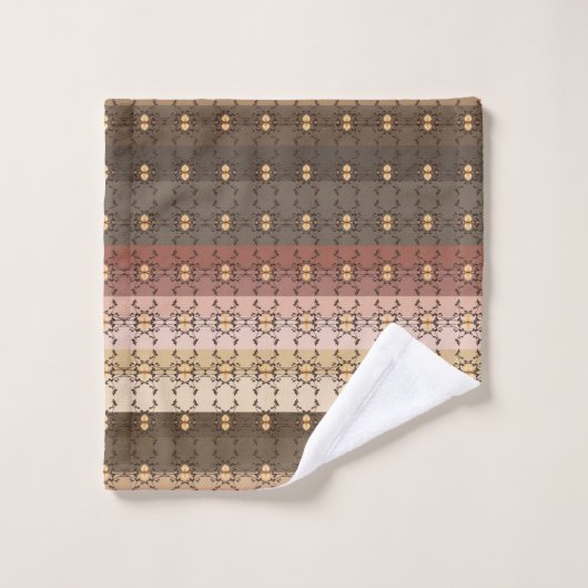 Brown And Peach Stripe (Gant de toilette)