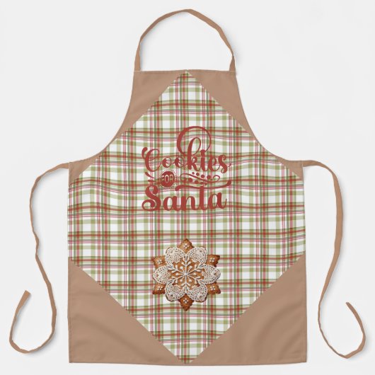 Brown and Red Plaid Cookies for Santa Schort (Voorkant)