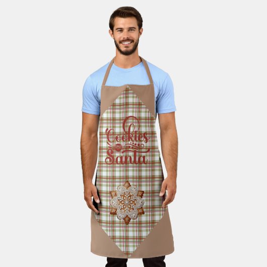 Brown and Red Plaid Cookies for Santa Schort (Gedragen)