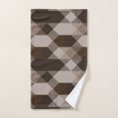 brown and tan geometric bad handdoek (Handdoek)