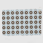 Brown and white flowers geometric patterned  golfhanddoek (Horizontaal)