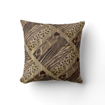 Brown animal rustique imprimé Zebra Coussin de ban