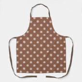 Brown apron with white polka dots  schort (Voorkant)