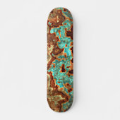 Brown Aqua Turquoise Green Geode Marble Art Skateboard (Voorkant)