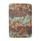 Brown Aqua Turquoise Green Geode Marble Pattern Badmat (Voorkant Verticaal)