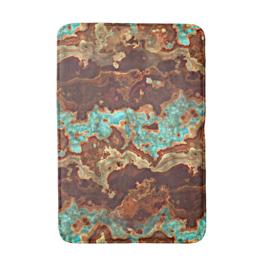 Brown Aqua Turquoise Green Geode Marble Pattern Badmat (Voorkant Verticaal)